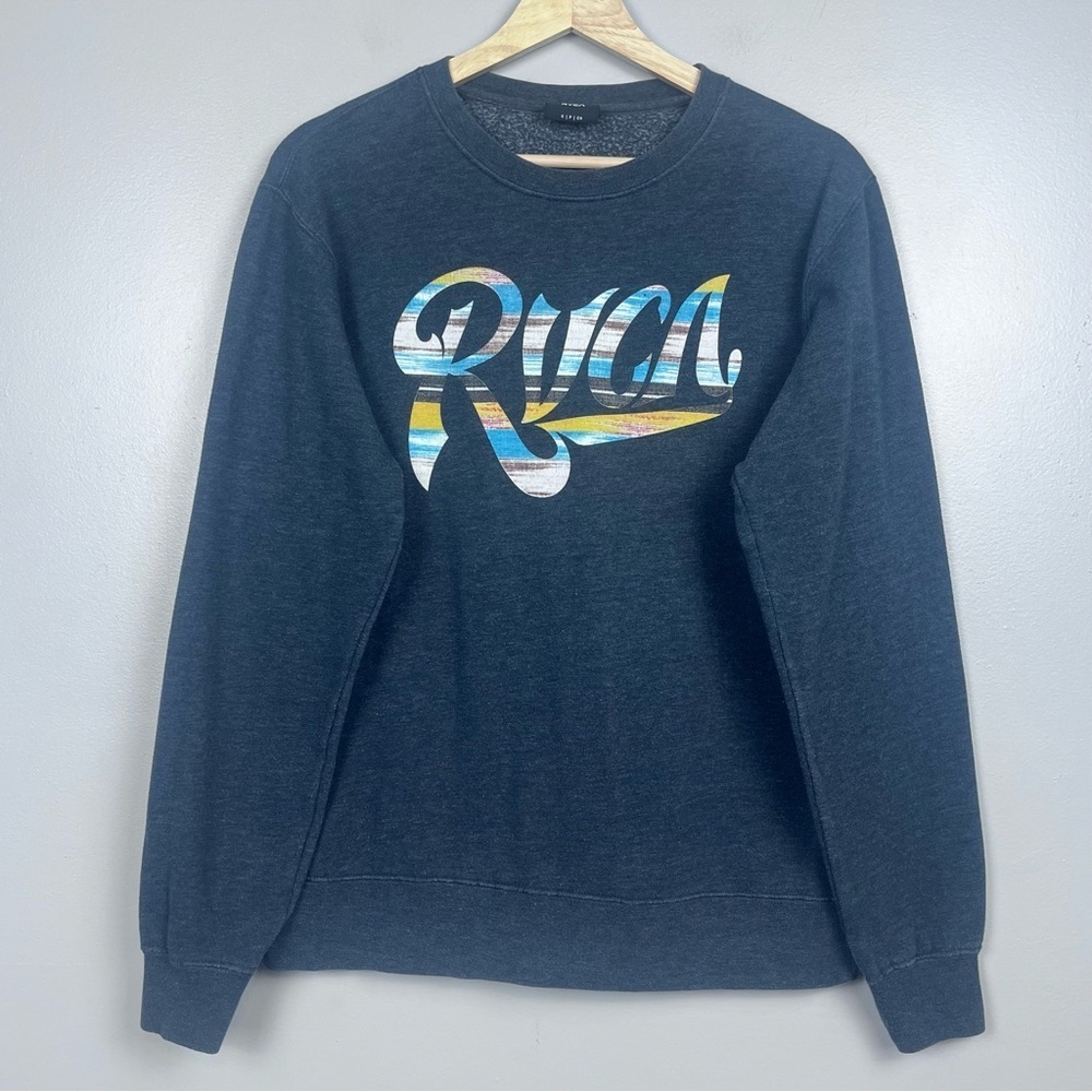 RVCA Men's Spellout Logo Cotton Blend Sweatshirt Size S; Skater, Graphic, Unisex